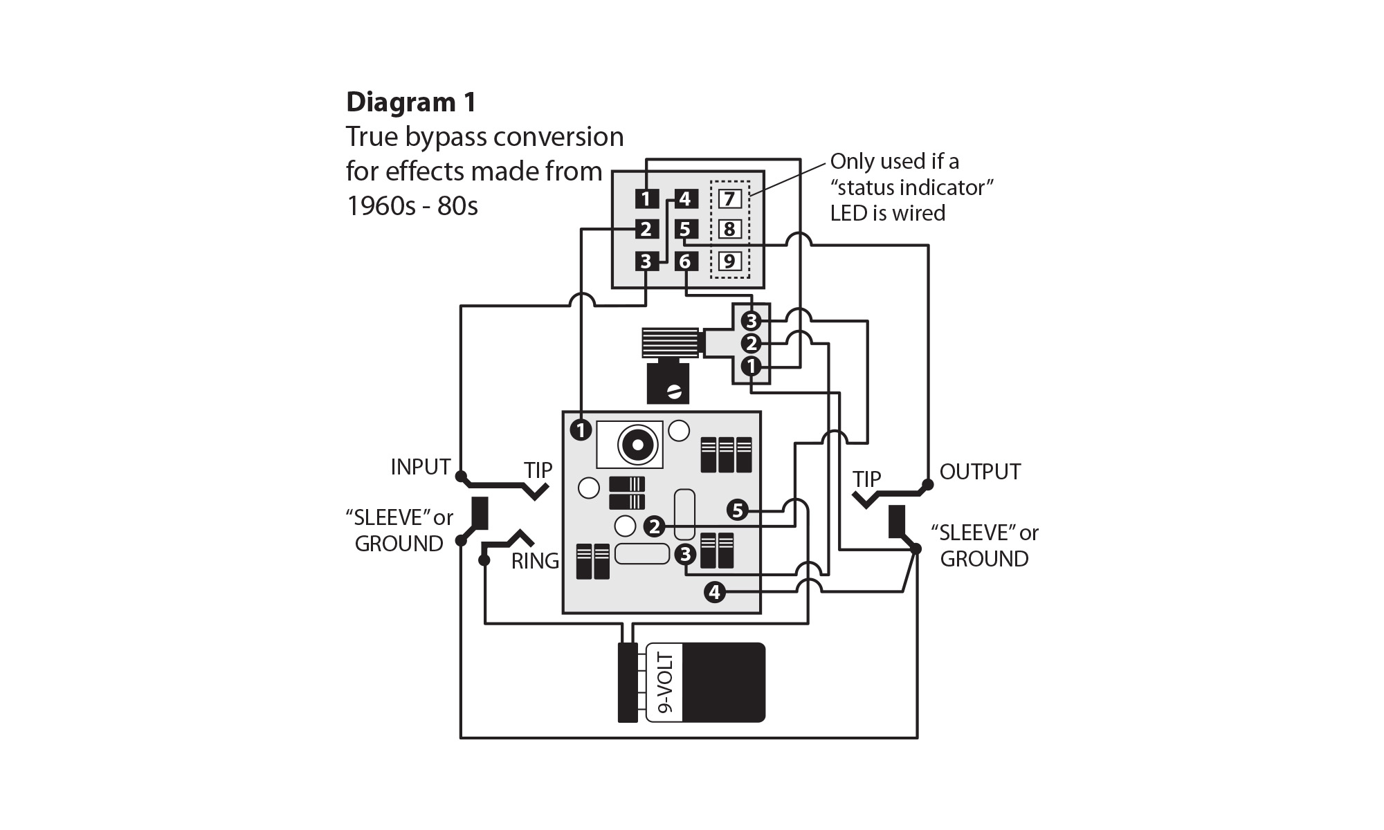 3PDT Stomp Switch Instructions