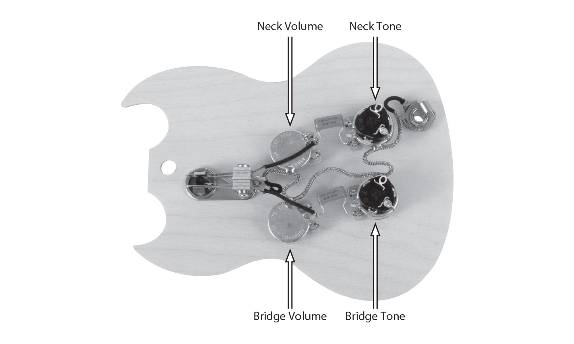 Golden Age Pre-wired Harness for Gibson&reg; SG&reg; with Push-pull Pots