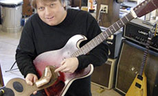 Erick with Carlos Santana&rsquo;s strat