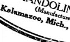 Retouched old label close up