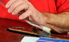 Photo: reaching through f-hole