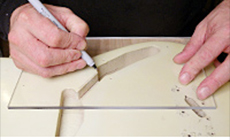 Tracing onto the template