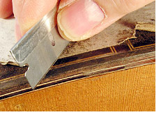Photo: razor blade scraping