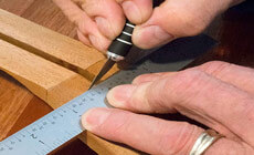 Score each line with a razor knife