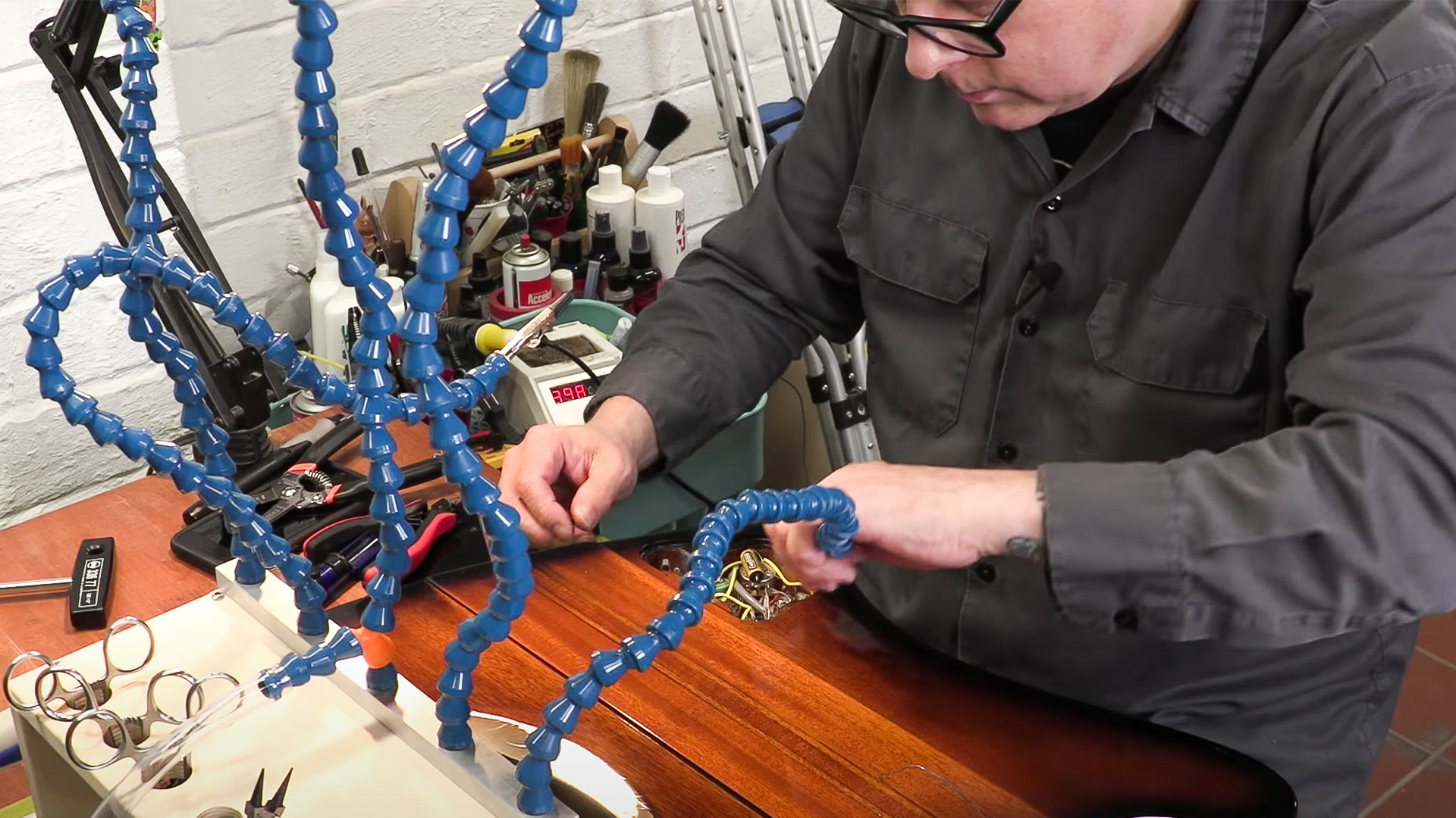 The Solder Monster’s long arms reach into your guitar cavity