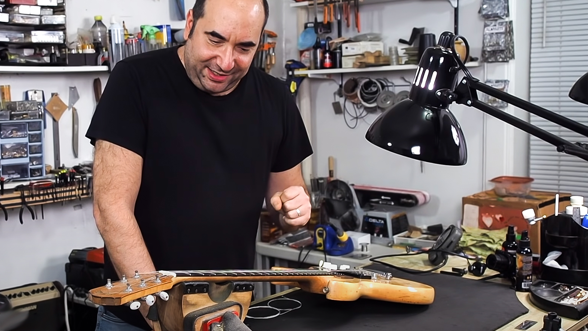 Evan Gluck: pro guitar repairs in a very small shop