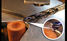 Brad point bit closeup