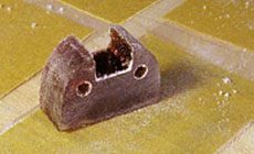 Sanding the celluloid piece